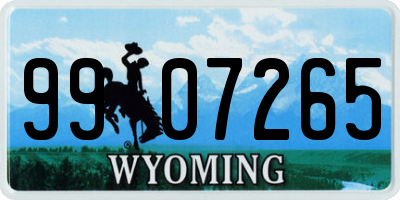 WY license plate 9907265