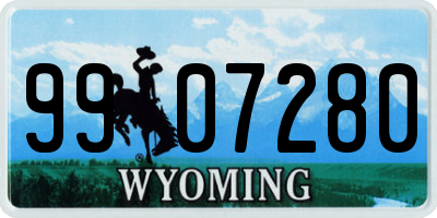 WY license plate 9907280