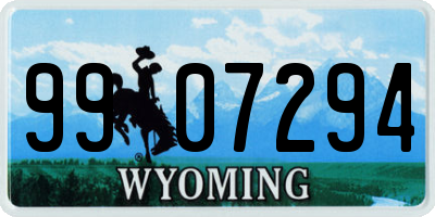 WY license plate 9907294
