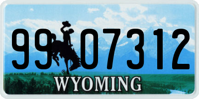 WY license plate 9907312