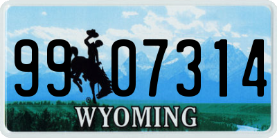 WY license plate 9907314