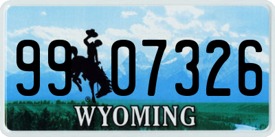 WY license plate 9907326