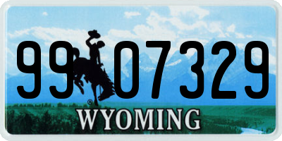 WY license plate 9907329