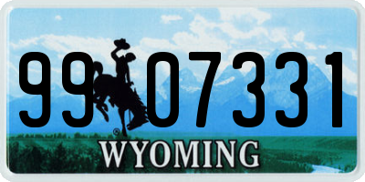 WY license plate 9907331