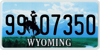 WY license plate 9907350