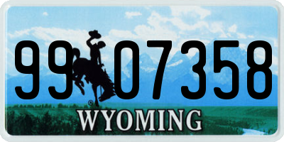 WY license plate 9907358