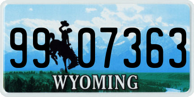 WY license plate 9907363