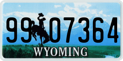 WY license plate 9907364