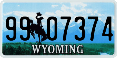 WY license plate 9907374