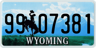 WY license plate 9907381