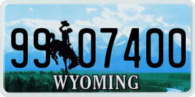 WY license plate 9907400