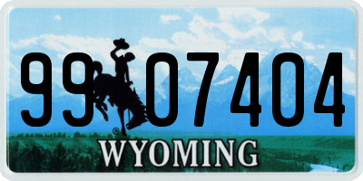 WY license plate 9907404