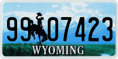 WY license plate 9907423
