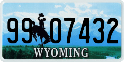 WY license plate 9907432