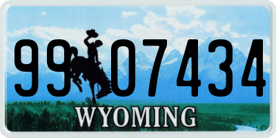 WY license plate 9907434