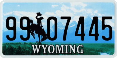WY license plate 9907445