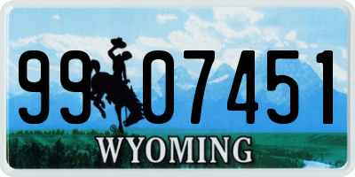 WY license plate 9907451