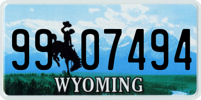 WY license plate 9907494