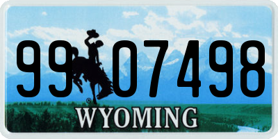 WY license plate 9907498