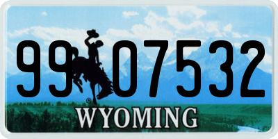WY license plate 9907532
