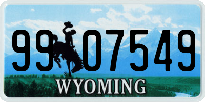 WY license plate 9907549