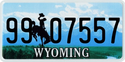 WY license plate 9907557