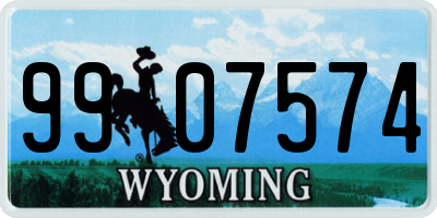 WY license plate 9907574