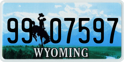 WY license plate 9907597