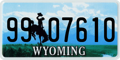 WY license plate 9907610