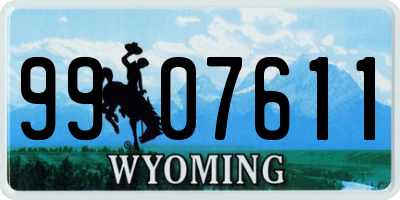 WY license plate 9907611