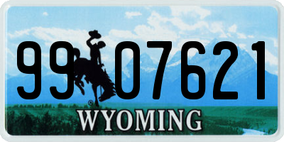 WY license plate 9907621