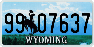 WY license plate 9907637