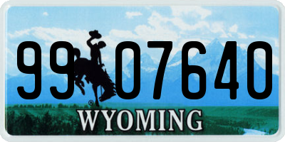 WY license plate 9907640