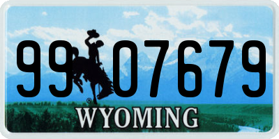 WY license plate 9907679