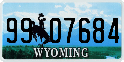 WY license plate 9907684