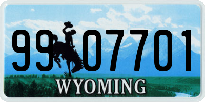 WY license plate 9907701