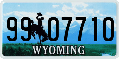 WY license plate 9907710