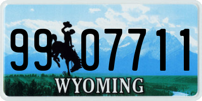 WY license plate 9907711