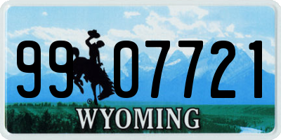 WY license plate 9907721
