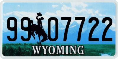 WY license plate 9907722