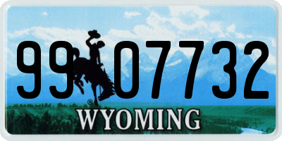 WY license plate 9907732