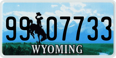 WY license plate 9907733
