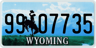 WY license plate 9907735
