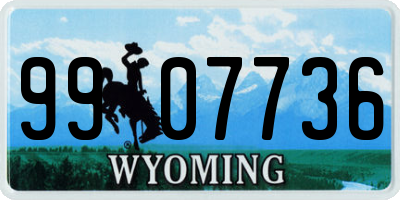 WY license plate 9907736