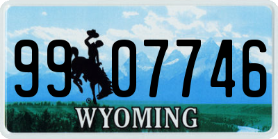 WY license plate 9907746