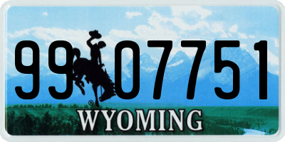 WY license plate 9907751