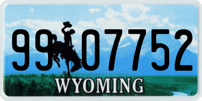 WY license plate 9907752
