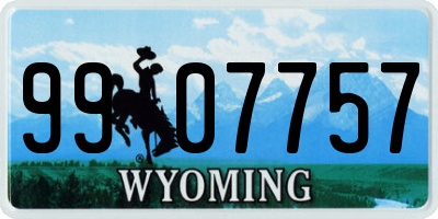 WY license plate 9907757