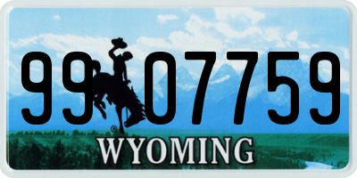 WY license plate 9907759