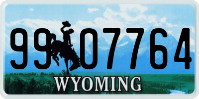 WY license plate 9907764